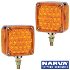 Narva Model 54 LED Front & Side Direction Indicator Lamps with Chrome Housing - Single Bolt Mount